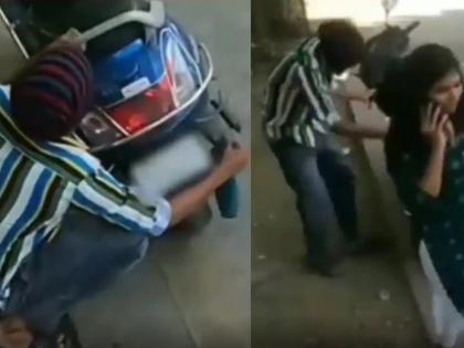 thief steals scooty with expert trick funny video goes viral | तरुणीच्या डोळ्यासमोर तिची स्कुटी घेऊन पसार झाला अन् तिला कळलेही नाही, पाहा Video