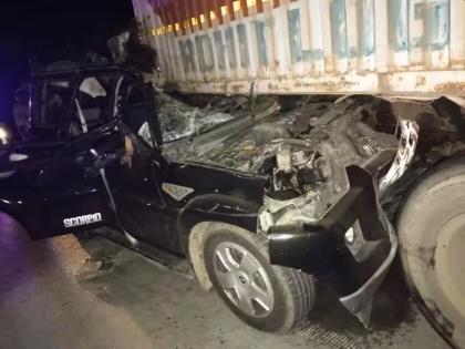 Scorpio collide on container truck, killing seven people from the same family in Bihar shivsagar road accident | स्कॉर्पिओ कंटेनरमध्ये घुसली, एकाच कुटुंबातील सात जणांचा मृत्यू 