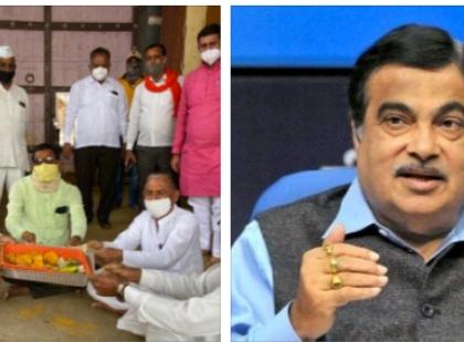 Payback! Nimgaon villagers send Khanderaya's 'Belbhandara' to Union Minister Nitin Gadkari | परतफेड! निमगावच्या ग्रामस्थांनी केंद्रीय मंत्री नितीन गडकरींना पाठवला खंडेरायाचा 'बेलभंडारा' 