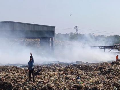 Fire at KDMC's Umbarde waste plant | केडीएमसीच्या उंबर्डे कचरा प्रकल्पास आग