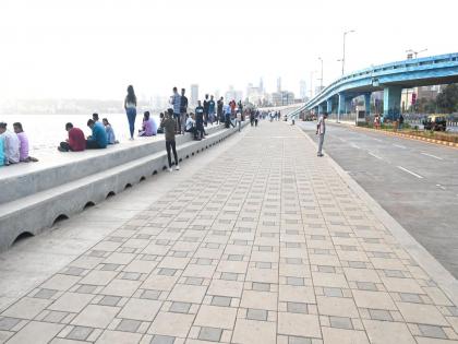 in mumbai tourists lured by newly widened marine drive stunning view of queen necklace can be seen again | नवीन प्रशस्त मरिन ड्राइव्हची पर्यटकांना भुरळ; ‘क्वीन नेकलेस’चे विलोभनीय दृश्य पाहता येणार