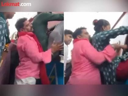 Amazing jugad man loading passengers in crowded train viral video | अरे देवा! तूफान गर्दी असलेल्या रेल्वेत प्रवाशांना बसवण्याचा व्यक्तीचा भन्नाट जुगाड, बघून व्हाल अवाक्...