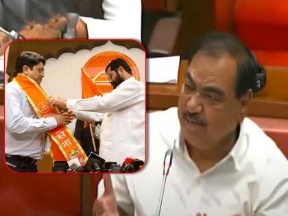 Eknath Khadse targets Eknath Shinde-Devendra Fadnavis over Bhushan Desai | सुभाष देसाईंच्या मुलाचे एकनाथ खडसेंनी काढले वाभाडे; विधान परिषदेत सरकारला घेरले