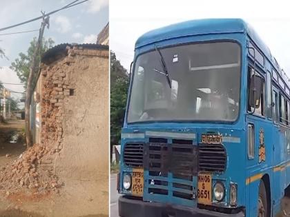 A bus carrying girl students to school hit a wall of home; Parents' are in tension | विद्यार्थिनींना शाळेकडे घेऊन निघालेल्या बसची भिंतीला धडक; पालकांचा जीव टांगणीला