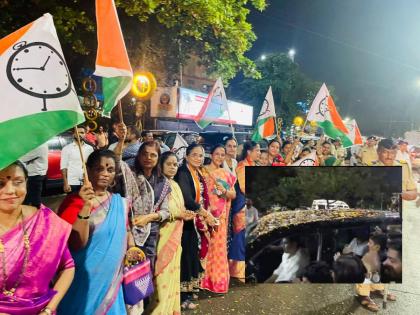 Sharad Pawar is welcomed in Navi Mumbai | शरद पवार यांचे नवी मुंबईत जल्लोषात स्वागत 