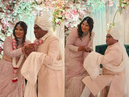 Shahir Nandesh Umap celebrate 25th wedding anniversary with friends and family photos viral | लग्नाच्या २५ व्या वाढदिवशी शाहीर नंदेश उमप पत्नीसोबत पुन्हा लग्नबंधनात! लेकीनेच घातला घाट