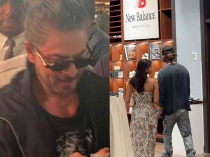 Shah Rukh Khan shopping with daughter Suhana in New York pre production of King | 'किंग'च्या प्री-प्रोडक्शनला सुरुवात? लेक सुहानासोबत न्यूयॉर्कमध्ये फिरताना दिसला शाहरुख खान