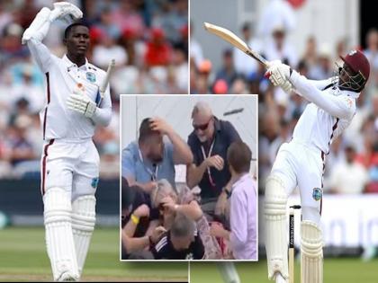 ENG vs WI Shamar Joseph stunning six shook the roof of the stadium video viral | VIDEO: ११ व्या क्रमांकावर येऊन षटकार ठोकत तोडलं छत; जीव वाचवण्यासाठी धावले प्रेक्षक