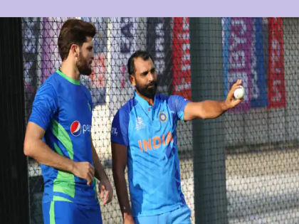 IND vs PAK T20 WC: What was discussed between Shami and Afridi? PCB shared VIDEO... | IND vs PAK T20 WC: शमी आणि अफ्रीदीमध्ये काय चर्चा झाली? PCB ने शेअर केला VIDEO...