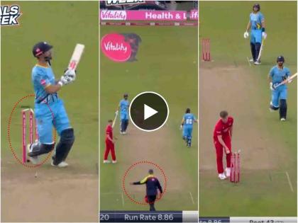 A no-ball, hit-wicket and run-out on the same delivery. PAK's Shan Masood survives, umpire's decision credited to unique rule, Video  | No-ball, Hit-Wicket अन् Run-out! एकाच चेंडूवर सारं घडलं, तरी पाकिस्तानी फलंदाज Not Out! 