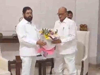 After Raj Thackeray, Sharad Pawar met Chief Minister Eknath Shinde What is the reason? | राज ठाकरेंपाठोपाठ शरद पवारांनी घेतली मुख्यमंत्री एकनाथ शिंदेंची भेट; कारण काय?