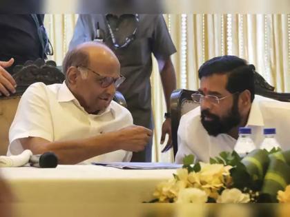 Chief Minister Eknath Shinde and NCP leader Sharad Pawar in Ulhasnagar on Monday | उल्हासनगरात सोमवारी मुख्यमंत्री एकनाथ शिंदे व राष्ट्रवादीचे नेते शरद पवार