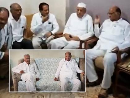 sharad pawar met Kakade family after 55 years Also visited the residence of Chandrara taware | बारामतीत पवारांची फिल्डिंग: ५५ वर्षांनंतर काकडेंची भेट, तावरेंसोबतही बंद दाराआड चर्चा!