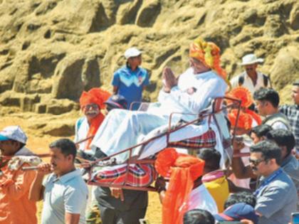 Trumpet blown from Raigad! Sharad pawar NCP's new election symbol unveiled in Raigad | रायगडावरून फुंकली तुतारी! राष्ट्रवादी काँग्रेसच्या नवीन निवडणूक चिन्हाचे थाटामाटात अनावरण