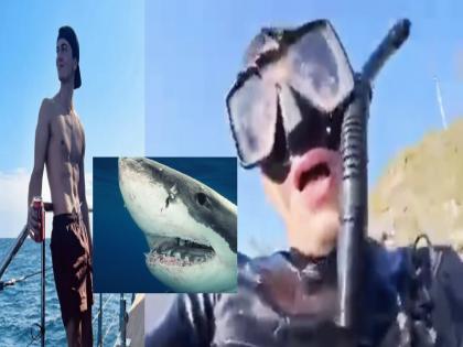 Shark Attack Video: college-student-films-himself-during-shark-attack-in-australia-watch-video | अरे बापरे! शार्कच्या हल्ल्यात तरुणाने गमावला पाय, तरीही बनवत राहिला VIDEO ...