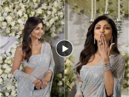 Sid Kiara reception shilpa shetty nailed it by her superhot look in silver saree | सिड कियाराचं रिसेप्शन, पण शिल्पा शेट्टीवरच खिळल्या नजरा; हटके साडीत दिसली 'सुपरहॉट'