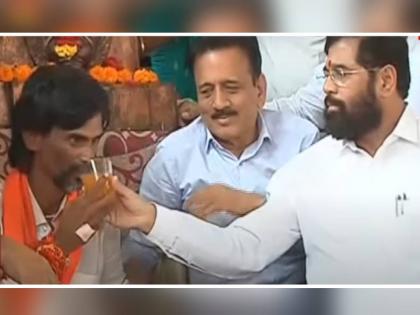 The courtesy of Chief Minister Eknath Shinde is successful! Manoj Jarange Patal's hunger strike is over | Eknath Shinde : मुख्यमंत्री एकनाथ शिंदे यांची शिष्टाई यशस्वी! मनोज जरांगे पाटलांचे उपोषण मागे