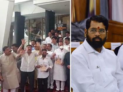 Ajit Pawar Opposition party leaders trolls Eknath Shinde Shiv Sena Rebel MLAs also slams Devendra Fadnavis BJP for ED | Eknath Shinde vs Ajit Pawar: "खाऊन खाऊन पन्नास खोके, माजलेत बोके माजलेत बोके..."; विरोधकांची शिंदे गटाविरोधात जोरदार घोषणाबाजी