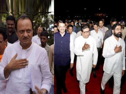 State Leader of Opposition Ajit Pawar has reacted to the visit of Raj Thackeray, Devendra Fadnavis and Eknath Shinde. | शिंदे, फडणवीस, ठाकरे; युतीची रंगली चर्चा; अजित पवारांनी दिली पहिली प्रतिक्रिया!