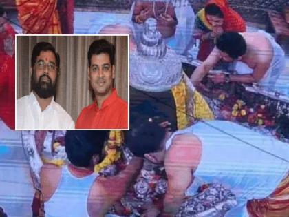 Mahakal Temple: MP Shrikant Shinde broke Mahakal temple rule, worshiped in sanctum sanctorum with family without permission | श्रीकांत शिंदेंनी विना परवानगी महाकाल मंदिराच्या गर्भगृहात केली पूजा; काँग्रेस नेते आक्रमक