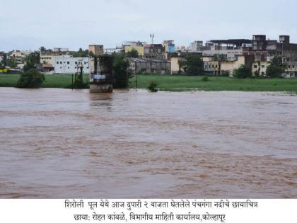 At the risk of the Panchaganga River reaching the closed, two closed doors of 'Radhanagari' reopened | पंचगंगा नदीने गाठली धोकापातळी, ‘राधानगरी’चे बंद झालेले दोन दरवाजे पुन्हा उघडले