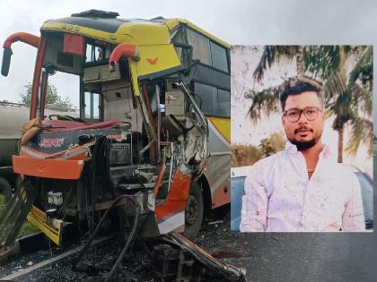 Private luxury bus collides with container from behind; One person killed, four seriously injured in shirval satara | Satara News: कंटेनरला पाठिमागून खासगी लक्झरी बसची धडक; एकजण ठार, चौघे गंभीर जखमी