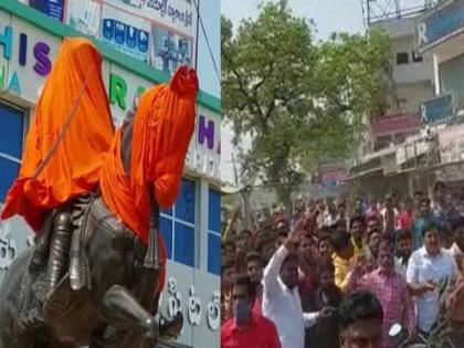 Telangana | Nizamabad | ruckus over installation of statue of Chhatrapati Shivaji Maharaj, two groups clash in Nizamabad | Telangana: छत्रपती शिवाजी महाराजांचा पुतळा बसवण्यावरुन वाद, दोन गटात तुंबळ हाणामारी