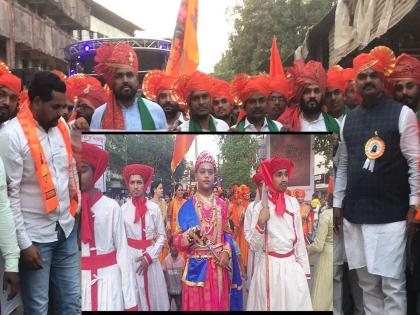 Bhiwandi: Shiv Jayanti celebrated with enthusiasm in Bhiwandi; Thousands of Shiva devotees participated in the procession | Bhiwandi: भिवंडीत शिवजयंती उत्साहात साजरी; मिरवणुकीत हजारो शिवभक्त सहभागी 