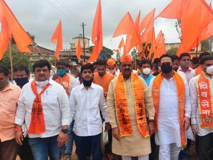 Kalvikatti-Mangutti Dandi March for the statue of Lord Shiva | शिवरायांच्या पुतळ्यासाठी कळविकट्टी-मनगुत्ती दांडी मार्च