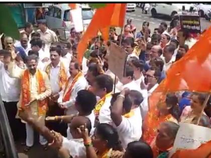 Shiv Sena's rally at Ratnagiri's office | भारनियमनाविरोधात शिवसेनेचा रत्नागिरीत महावितरण कार्यालयावर मोर्चा, जोरदार घोषणाबाजी