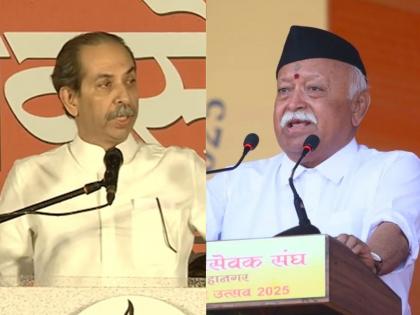 Shiv Sena UBT Dasara Melava 2025 After seeing these fruits are you satisfied Uddhav Thackeray's direct question to Mohan Bhagwat, what exactly did he say | "'ही' फळं बघितल्यानंतर, तुमचं समाधान होतंय का?"; उद्धव ठाकरे यांचा थेट मोहन भागवतांनाच सवाल, नेमकं काय म्हणाले?