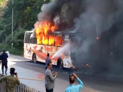 Shivshahi bus catches fire in Pune All passengers are safe | Video: पुण्यात शिवशाही बसने घेतला पेट; सर्व प्रवासी सुरक्षित