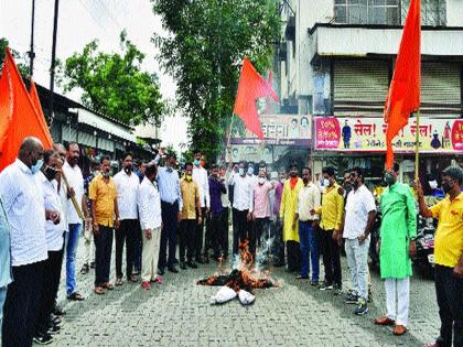 Political controversy over objections to the announcement made in the Rajya Sabha; Sambhaji Brigade, Shiv Sena's agitation | राज्यसभेत दिलेल्या घोषणेला आक्षेप घेतल्यावरून राजकीय वादंग; संभाजी ब्रिगेड, शिवसेनेचे आंदोलन