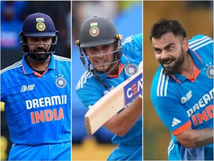 India threaten Pakistan dominance as Shubman moves to Number 2, Virat Kohli moves to Number 8 & Rohit Sharma moves to Number 9 in ICC ODI batters ranking. | त्रिमुर्ती! पाकिस्तानच्या वर्चस्वाला भारताकडून आव्हान, शुबमन गिलच्या प्रगतीने बाबर आजम टेंशनमध्ये