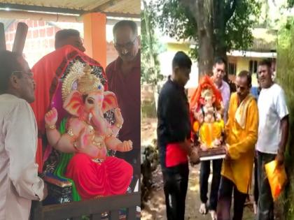 Grand arrival of Ganaraya in Sindhudurga, devotional atmosphere everywhere | सिंधुदुर्गात गणरायाचे थाटात आगमन!, सर्वत्र मंगलमय वातावरण