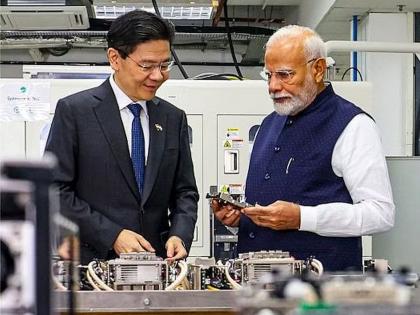 singapore pm lawrence wong takes Modi directly to the factory to show the small thing that the whole world is struggling for that | ज्या छोट्याशा गोष्टीसाठी संपूर्ण जग धडपडतंय, ती दाखवण्यासाठी मोदींना थेट फॅक्ट्रीत घेऊन गेले सिंगापूरचे PM