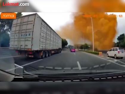 Viral Video : Human poop spewed like fountain in air rain on vehicles on China roads | VIDEO : संडासची मेन पाईपलाईन फुटली आणि मग....