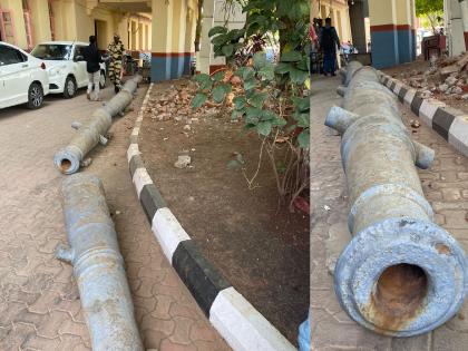 Historic cannons in Panvel get a new look; Work started through the Panvel municipality | पनवेलमधील ऐतिहासिक तोफांना नवीन झळाळी; पालिकेच्या माध्यमातून कामाला सुरुवात