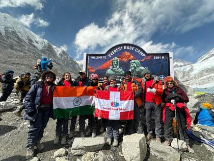 Seven students reach Everest base camp; Sacred Heart School became the first school in Kalyan | सात विद्यार्थी पोहचले एवरेस्ट बेस कँपवर; सेक्रेड हार्ट स्कूल ठरली कल्याणमधील पहिली शाळा