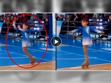 Inspirational Skating Girl Video A girl with one leg surprised everyone by skating live | Inspirational Skating Girl Video: एकच पाय असलेल्या चिमुरडीने स्केटिंग करत साऱ्यांनाच केलं थक्क