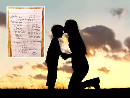 'Agreement' made by mother with 6 year old child about his time table ; You have never seen it before | ६ वर्षाच्या मुलासोबत आईनं बनवलं भन्नाट ‘एग्रीमेंट’; तुम्ही आजपर्यंत कधीही पाहिलं नसेल