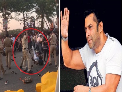 Salman Khan | Fans came to wish beloved Bhaijaan salman Khan and got beaten up by the police | Video: चाहते लाडक्या भाईजानला शुभेच्छा द्यायला आले अन् पोलिसांचा मार खाऊन गेले