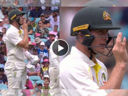 AUS vs SA Test : Marnus Labuschagne asking for a cigarette Lighter for some repair work in helmet, Video  | Aus vs SA: मार्नस लाबुशेनला Live मॅचमध्ये सिगारेट ओढण्याची हुक्की? मागवले लायटर अन् मग काय झाले ते पाहा, Video 