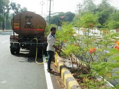 Ground in the summertime, the garden is the basis for the sewage! | उन्हाळ्याच्या कडाक्यात बागा, झाडांना सांडपाण्याचा आधार !