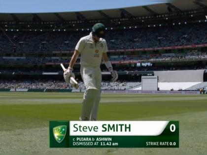 India vs Australia, 2nd Test : first time in Test Cricket Steven Smith got out for a duck against India, Ravi Ashwin removed him  | India vs Australia, 2nd Test : अजिंक्य रहाणेचा 'मास्टर स्ट्रोक' कामी आला; ऑस्ट्रेलियाची उडाली दैना 