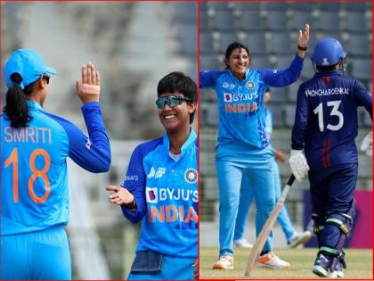 IND vs THAI, Women's Asia Cup : Smriti Mandhana to play her 100th T20I match today, Thailand bundled out for 37 runs against India, Sneh Rana ( 3-9), Deepti Sharma ( 2-10) & Rajeshwari Gayakwad ( 2-8)  | IND vs THAI, Women's Asia Cup : Smriti Mandhanaच्या विक्रमी सामन्यात, भारतीय महिलांचा पराक्रम; प्रतिस्पर्धींना ३७ धावांत गुंडाळले