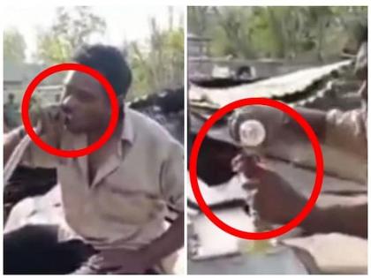 Shocking! The young man caught the snake, bit it and killed it | धक्कादायक! तरुणाने सापाला पकडले, चावून तुकडे करत ठार मारले  