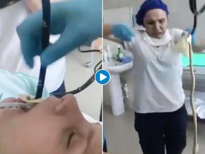 doctors pulling snake out of woman’s throat, Watch Video  | OMG : अंगणात झोपलेल्या महिलेच्या तोंडात शिरला 4 फुटांचा साप, अन्...