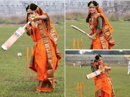 Bangladesh cricketer’s unique wedding photoshoot takes Twitter by storm, netizens go crazy | साडी अन् हातात बॅट!; आंतरराष्ट्रीय महिला क्रिकेटपटूचं हटके Wedding PhotoShoot!