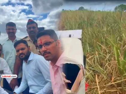 Sitting in a tractor and going directly to the dam Solapur officials promptness gave courage to farmers | ट्रॅक्टरमध्ये बसून थेट बांधावर... सोलापूरच्या अधिकाऱ्यांची तत्परता, शेतकऱ्यांना दिला धीर